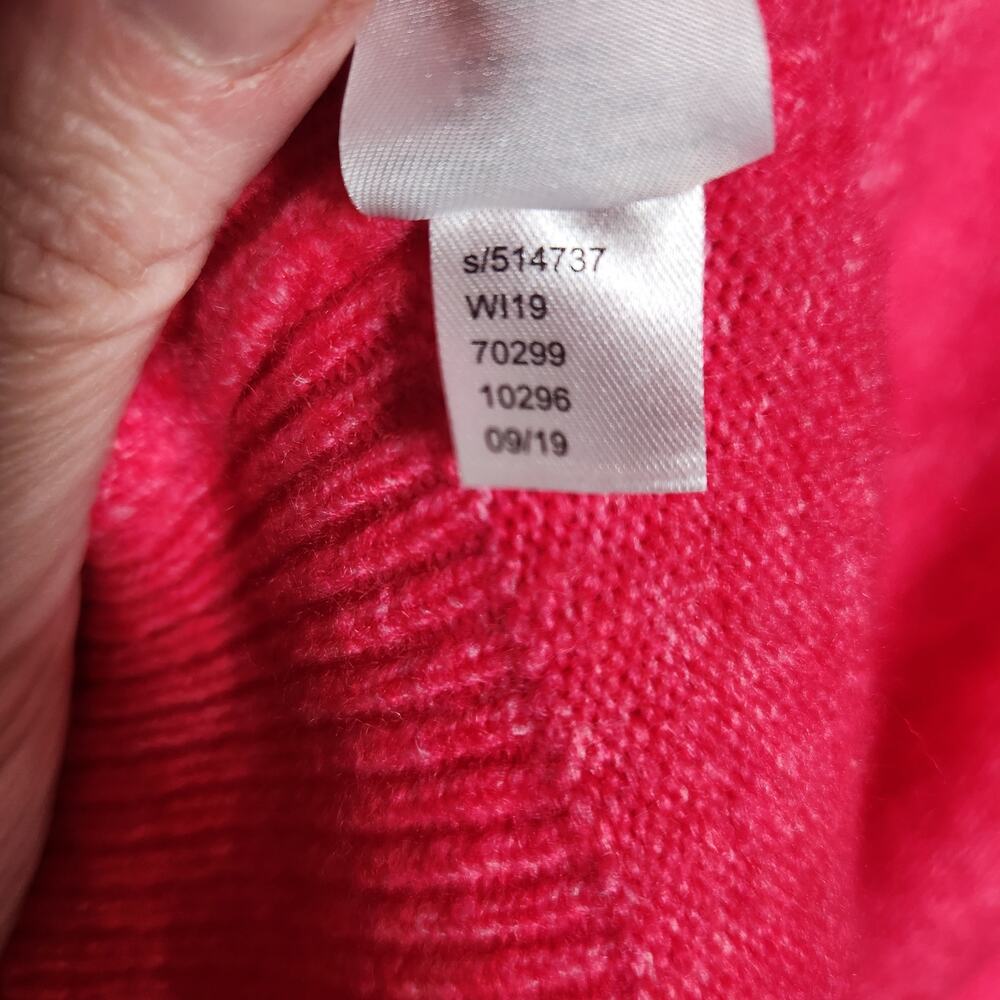 Ann Taylor LOFT Crewneck Sweater Pullover Bright Pink Large Women Spring Light - Picture 7 of 14